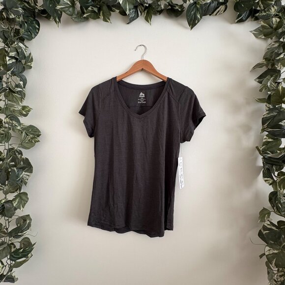 RBX Athletic V-Neck Short Sleeve Shirt Heathered Grey NWT Women’s Size M - Picture 1 of 8